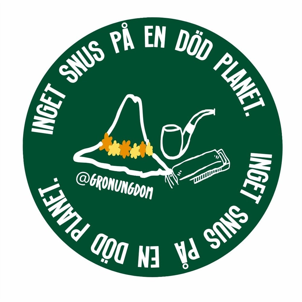 Klistermärke - Inget snus på en död planet