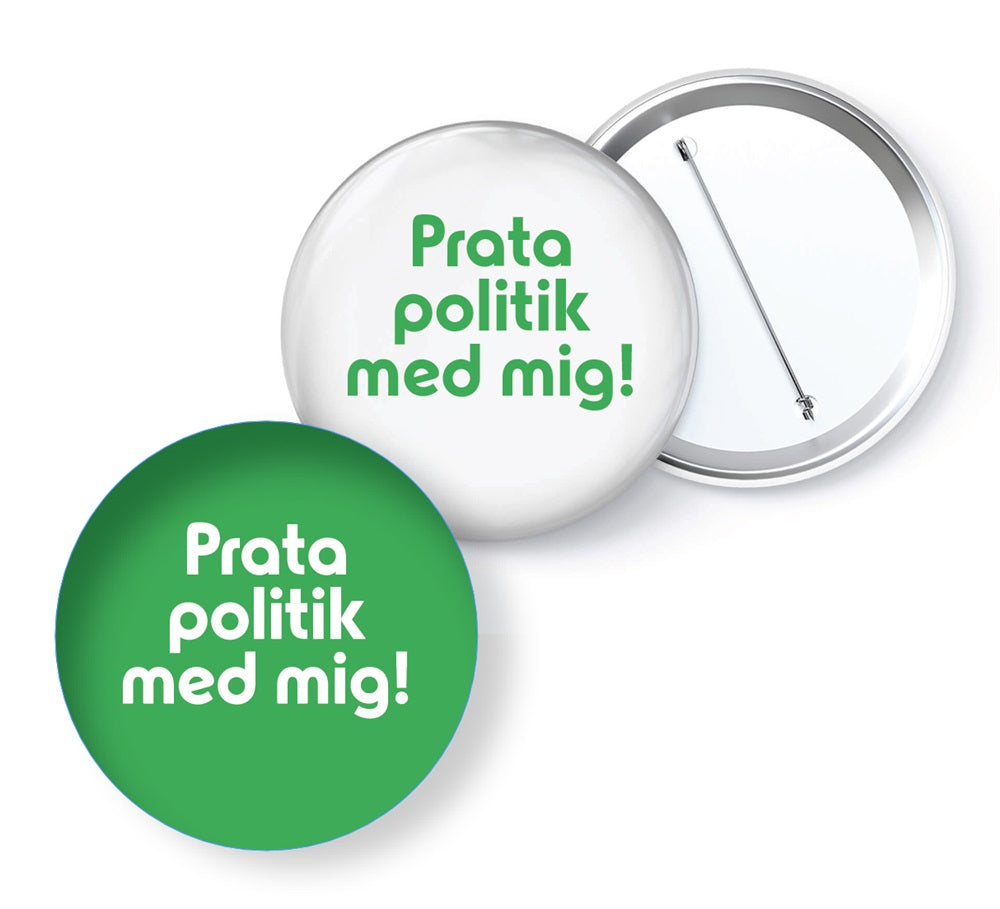 Knapp Vit- Prata politik med mig 56 mm