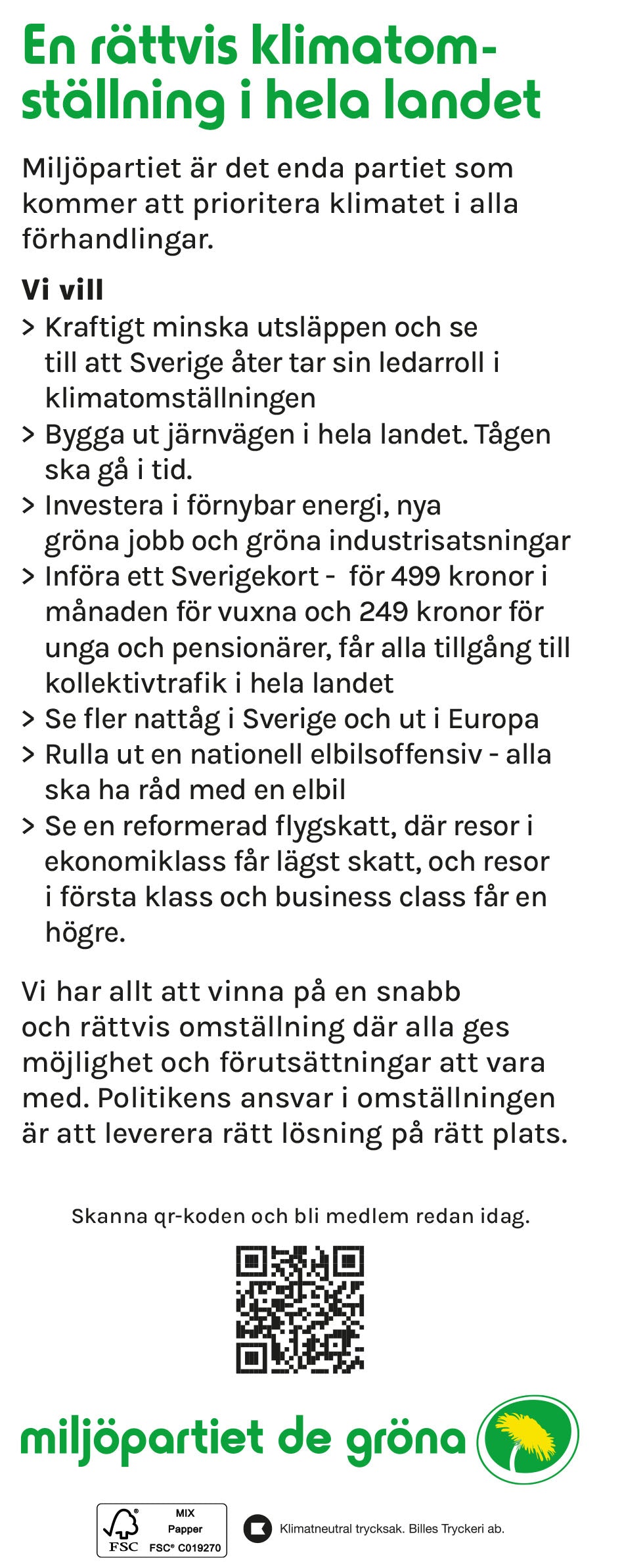 Flyer - En rättvis klimatomställning i hela landet