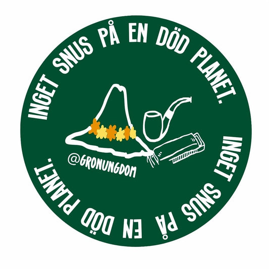 Klistermärke - Inget snus på en död planet