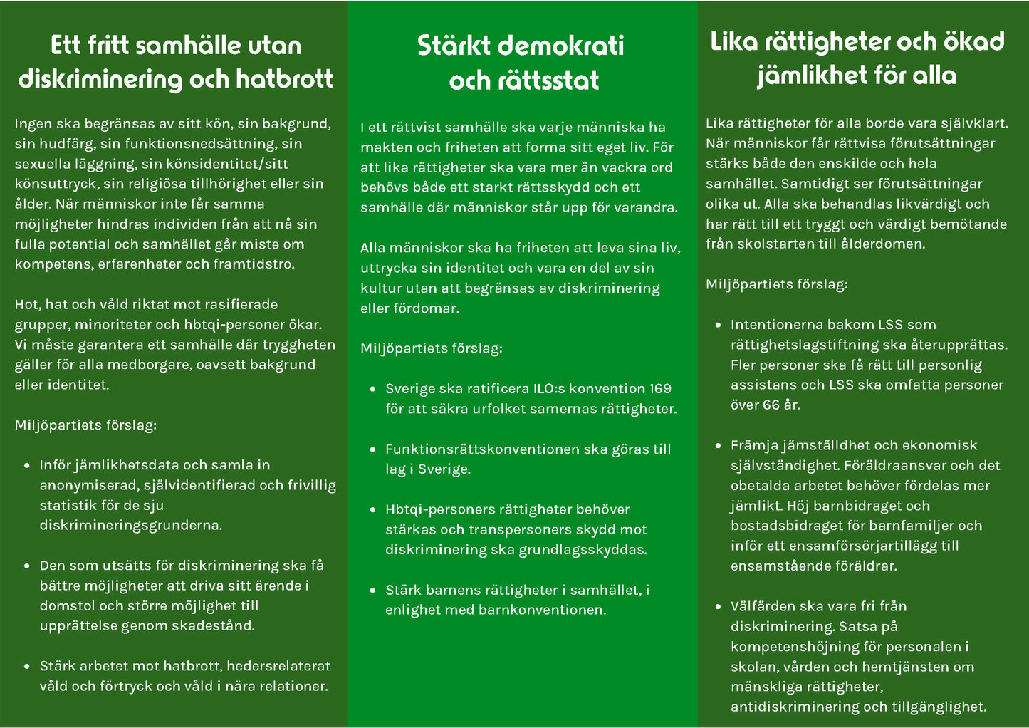 Folder Lika rätt och jämlikhet