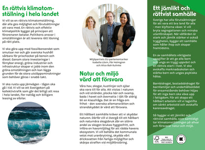 Valfolder - Sverige vinner på grön politik