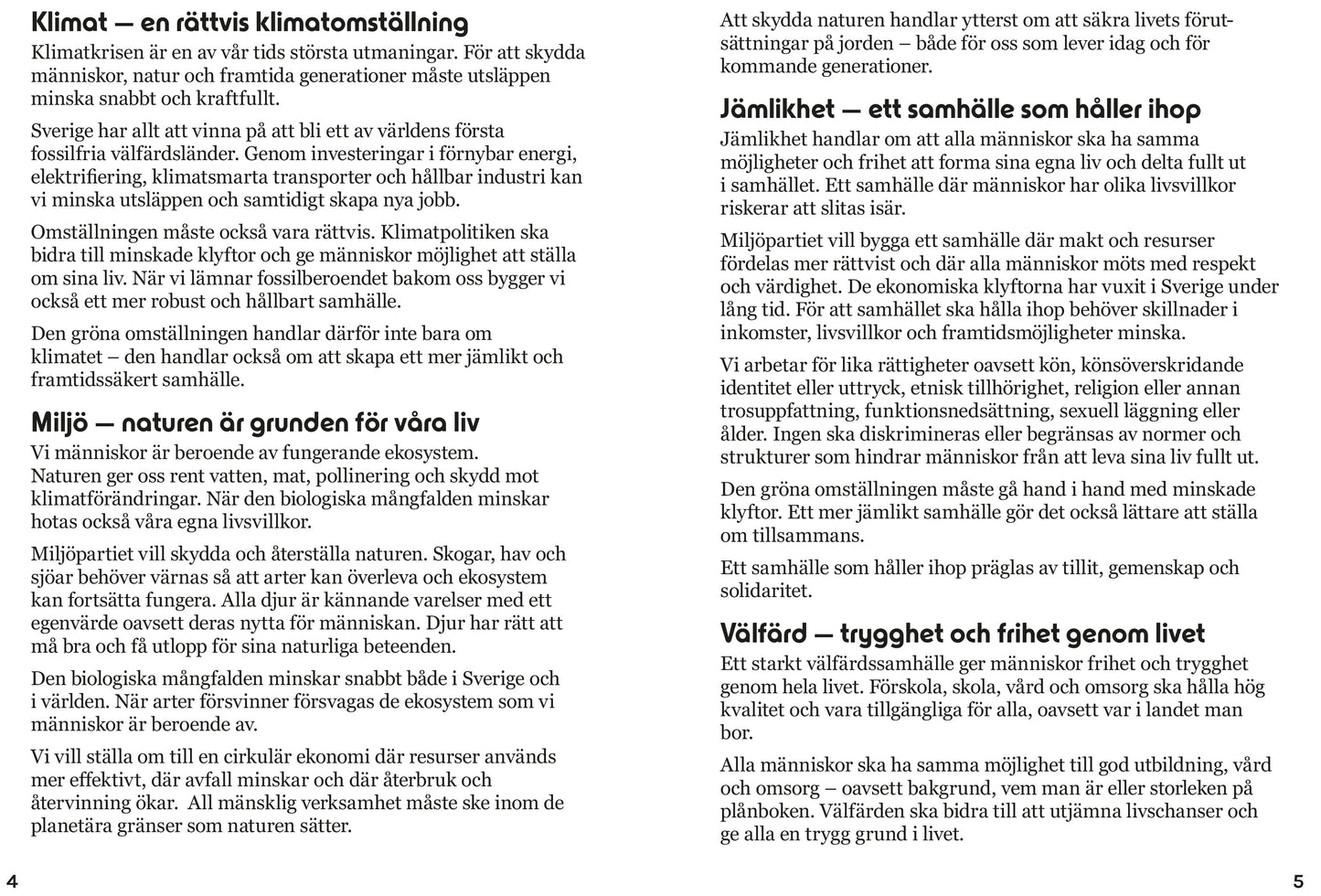 Broschyr Grön ideologi
