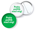Bild på Knapp  Grön- Prata politik med mig 56 mm